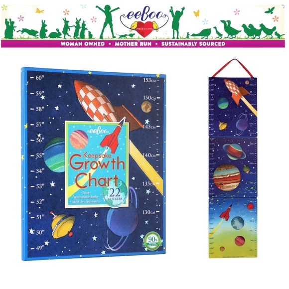 eeBoo's Space themed Keepsake Growth Chart - Picture 1 of 14